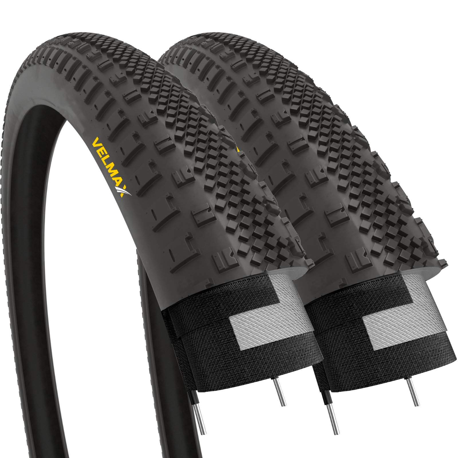 VELMAX 2x 700 x 38c Tyre 40-622 Hybrid Mountain Gravel Bike Bicycle (PAIR)