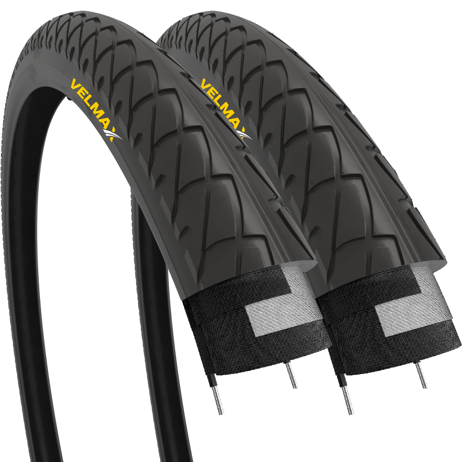 VELMAX 2x 26 x 1.95 Tyres 50-559 Road Mountain Hybrid Bike Bicycle (PAIR)