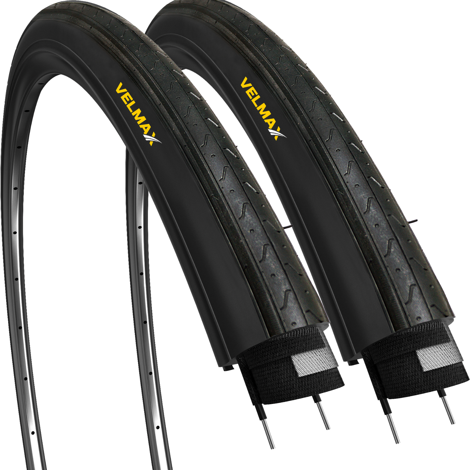 VELMAX 2x 700 x 23c Tyres 23-622 Cycle Race Racing Road Bike Bicycle (PAIR)