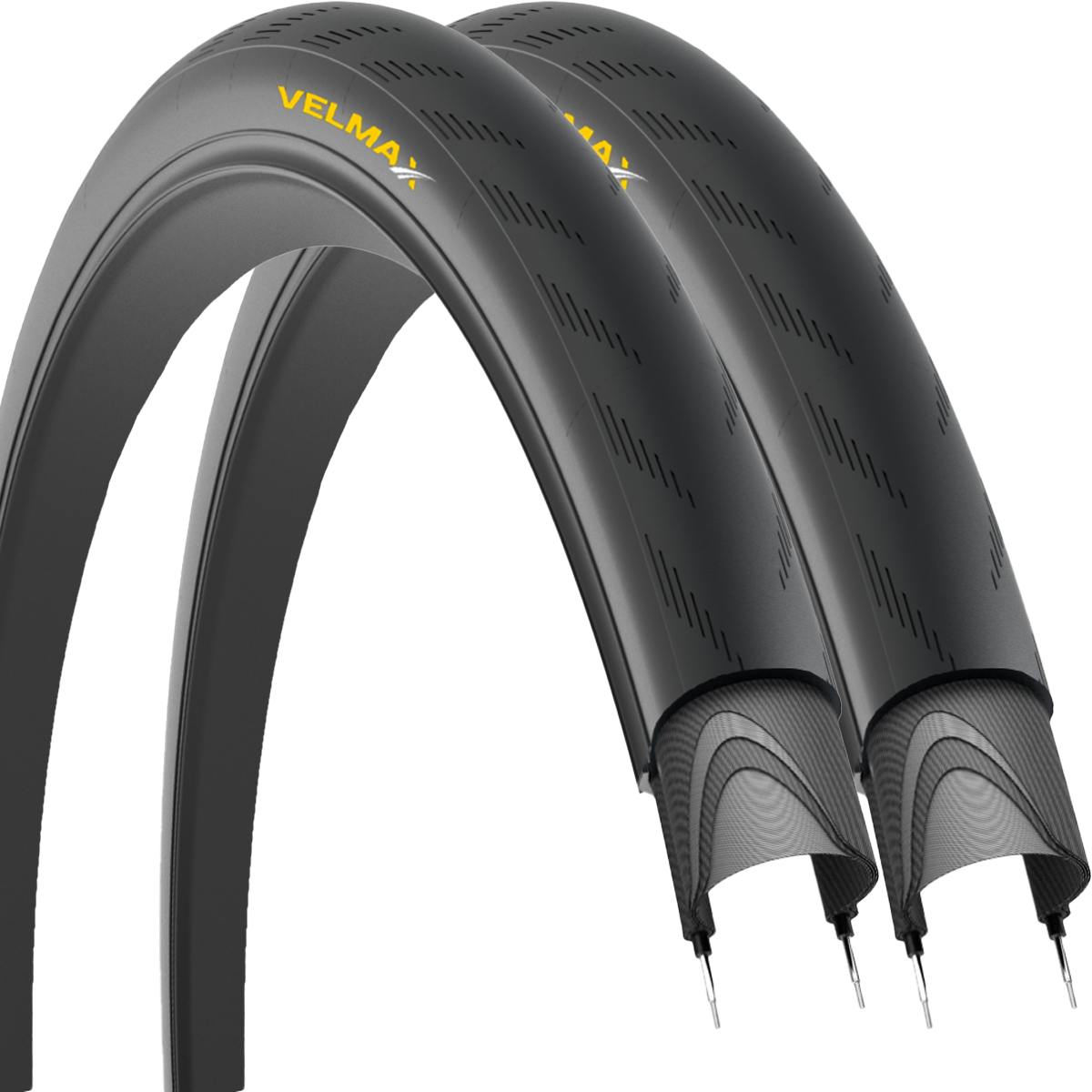 VELMAX 2x 700 x 28c Tyre 28-622 Cycle Race Road Touring Bicycle Bike (PAIR)