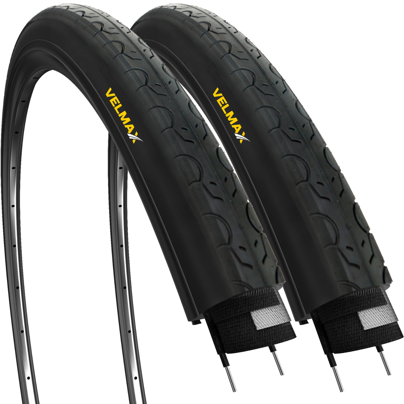 VELMAX 2x 26 x 1.25 Tyres 32-507 Slick Cycle Road City Hybrid Bike Bicycle(PAIR)